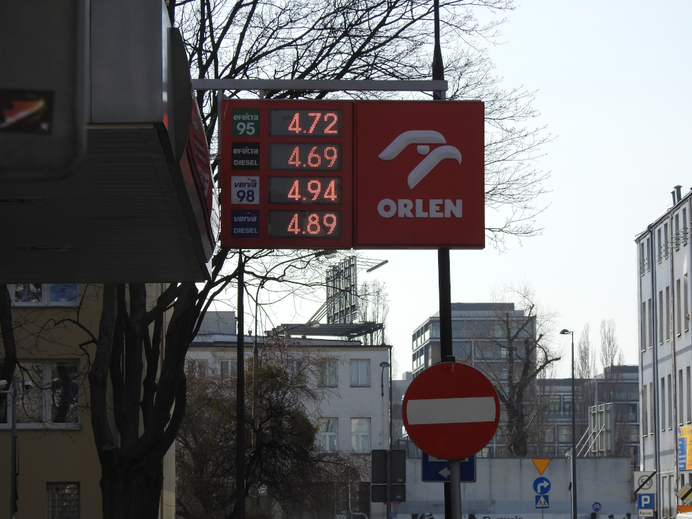 ceny paliw orlen centrum Warszawy